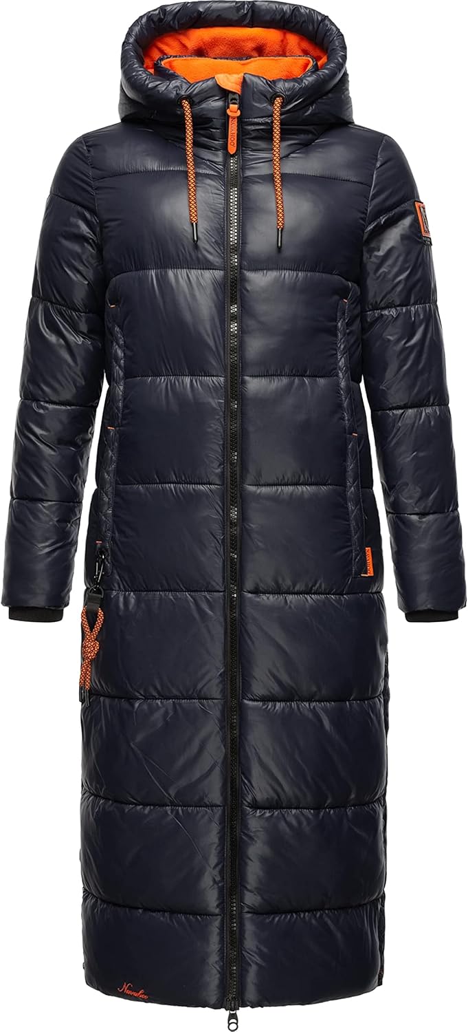 Navahoo Damen Warmer Winter Steppmantel mit Kapuze Schmuseengel XS-XXL XL Navy, XL Navy