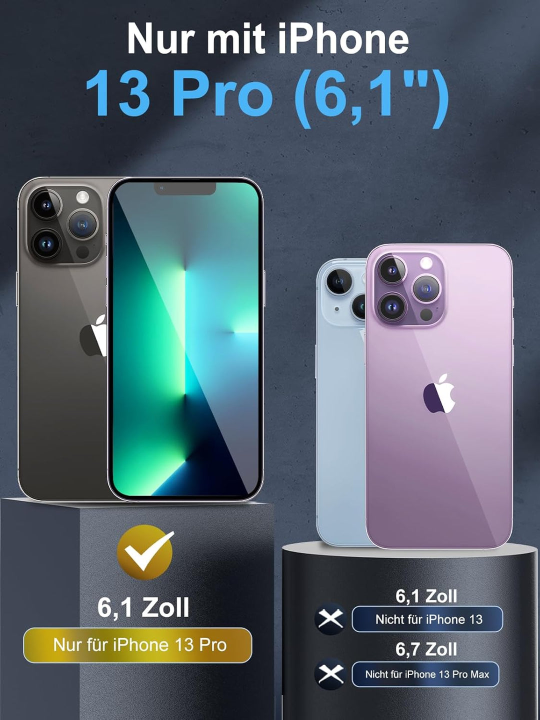 WIFORT für iPhone 13 Pro Hülle wasserdichte,360 Grad Outdoor Schutzhülle mit Kameraschutz Displaysch