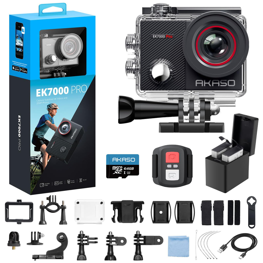 AKASO EK7000 Pro Action Cam 4K30FPS 20MP mit 64GB microSDXC Speicherkarte EK7000 Pro mit 64GB Speich