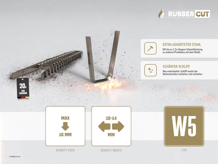W-FIX 5 | Schneidemesser 10-14 mm für Reifen-Profilschneidegeräte RUBBER-CUT PRO 414 Rillfit Six | 5