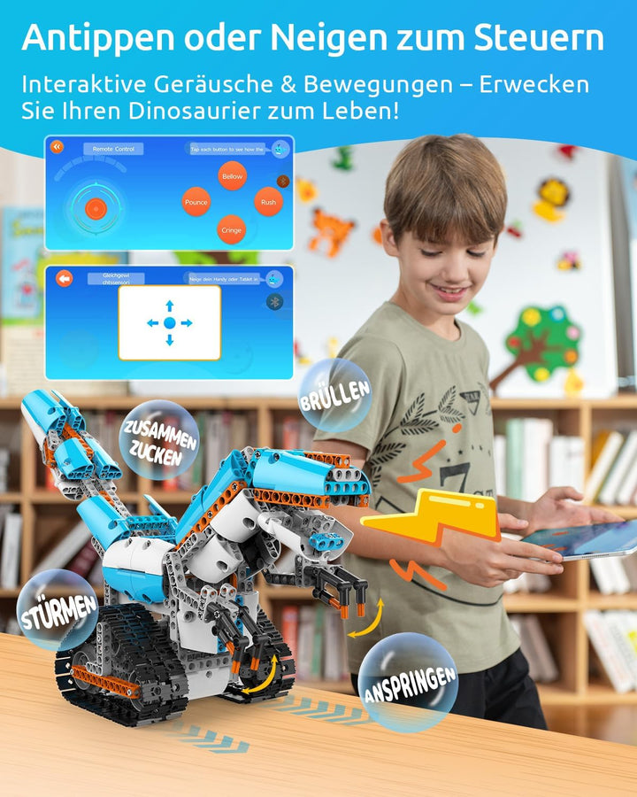 WhalesBot E7 Pro 12-in-1 Mint Roboter Bausatz für Kinder ab 8 Jahren, Scratch- & App-Programmierung,