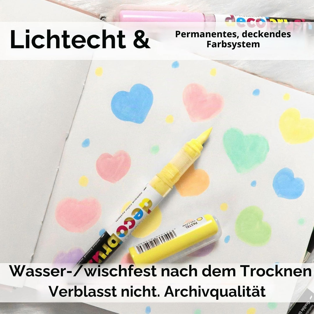 KARIN PIGMENT decobrush Pastel Colors Collection, 29C7, 12 Stück (1er Pack), Pastel Colors