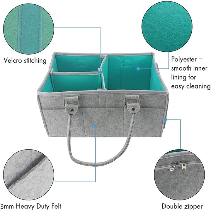 Baby Windel Caddy Organizer, Faltbare Filz Nursery Storage Bag Flexible Fächer Multi Pockets Portabl
