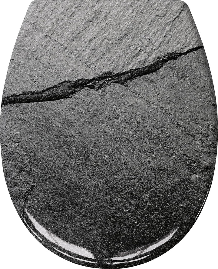 Kleine Wolke WC-Sitz Slate mit Absenkautomatik, Farbe: Schiefer, Material: Duroplast, Grösse: 37x 45