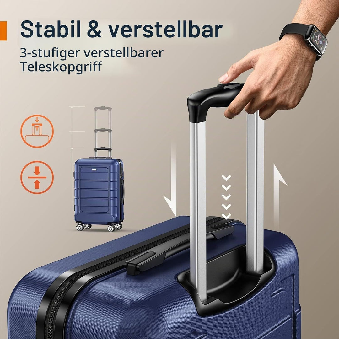 SHOWKOO Koffer Gross Hartschale Leicht ABS+PC Erweiterbar Reisekoffer Haltbar Handgepäck Sets 4 Roll