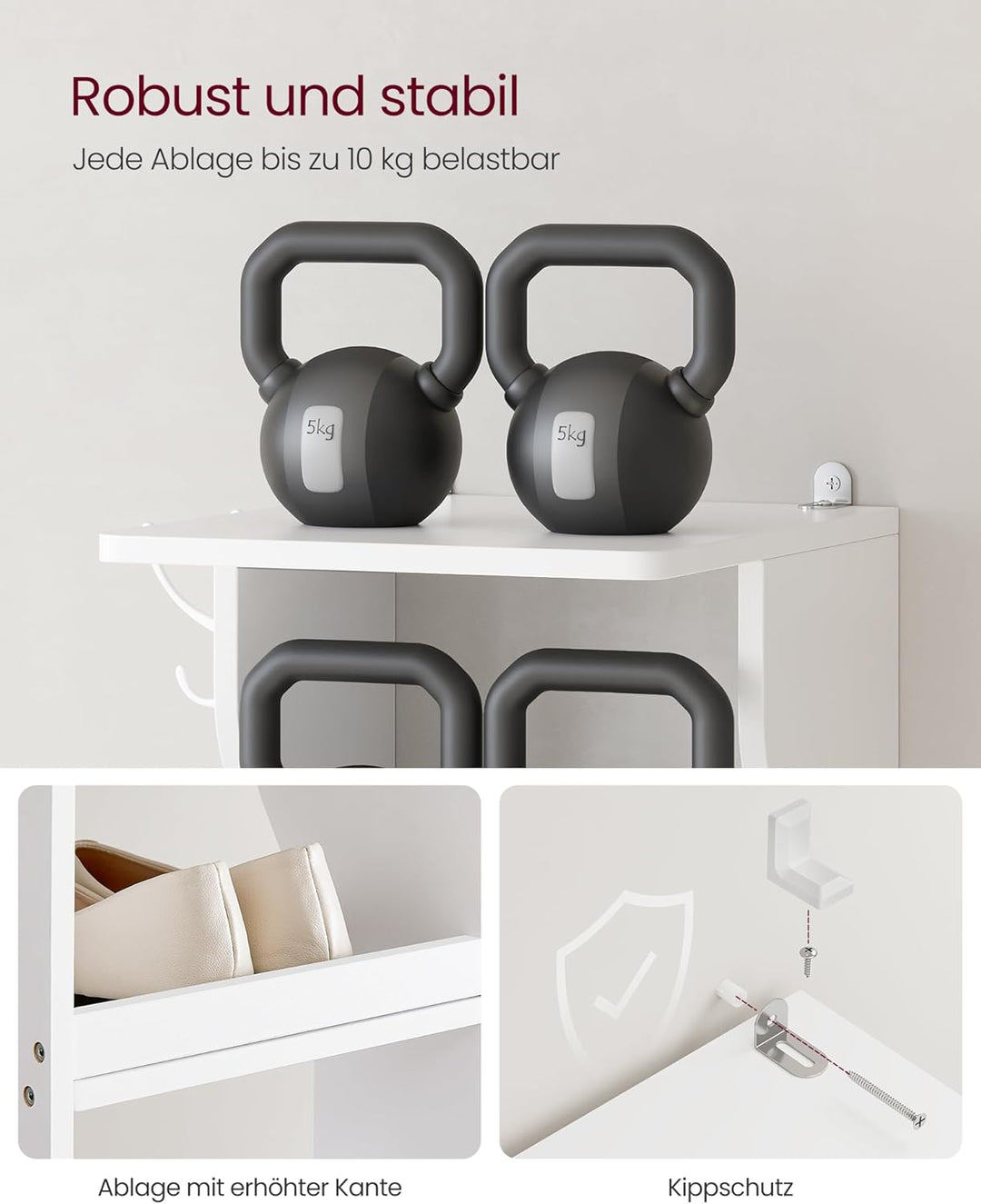 VASAGLE Schuhregal schmal, Standregal mit 7 Ebenen, platzsparend, für Eingangsbereich, Ecke, Schuhab