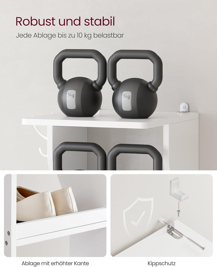 VASAGLE Schuhregal schmal, Standregal mit 7 Ebenen, platzsparend, für Eingangsbereich, Ecke, Schuhab