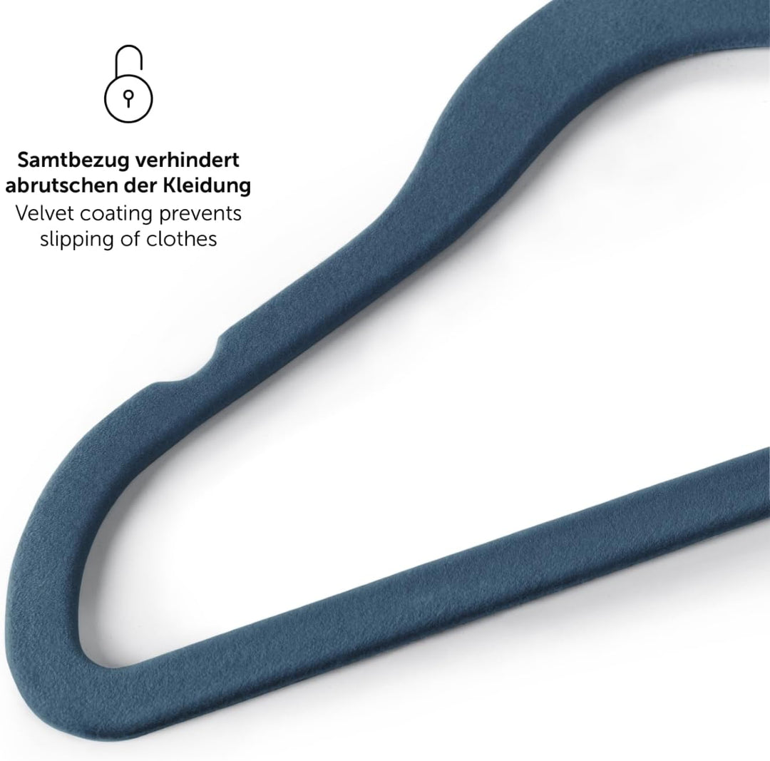 Laleni Kinderkleiderbügel 30 Stück + Samtbezug - platzsparende Kleiderbügel Kinder - 360° drehbare K