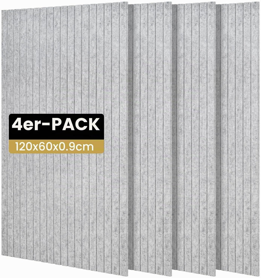Youyijia 4 Stücke Akustikpaneele selbstklebend, 120x60x0.9cm, Schalldämmung Schallschutz wand Schall