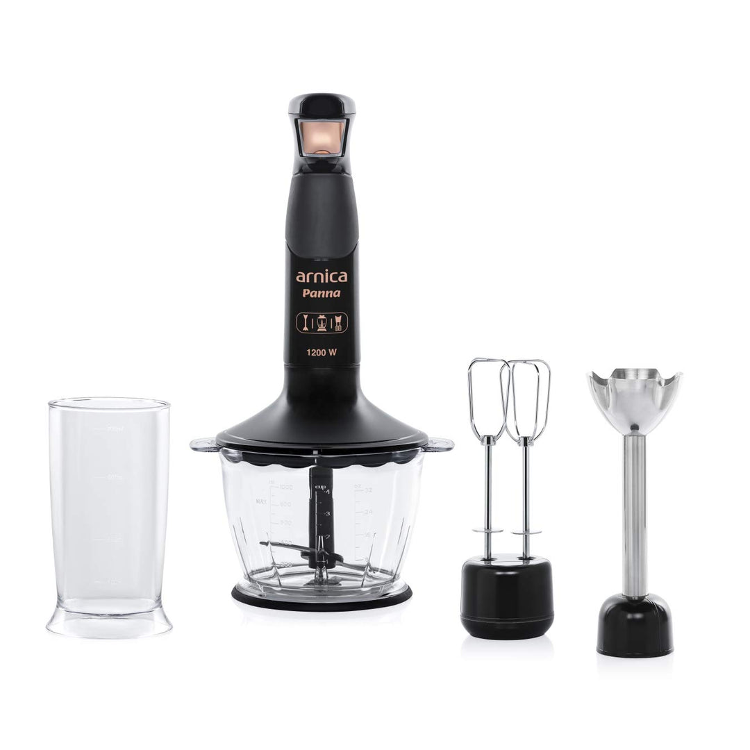 Stabmixer Set Handmixer Blender Pürierstab Schneebesen Zerkleinerer 1200W arnica Panna