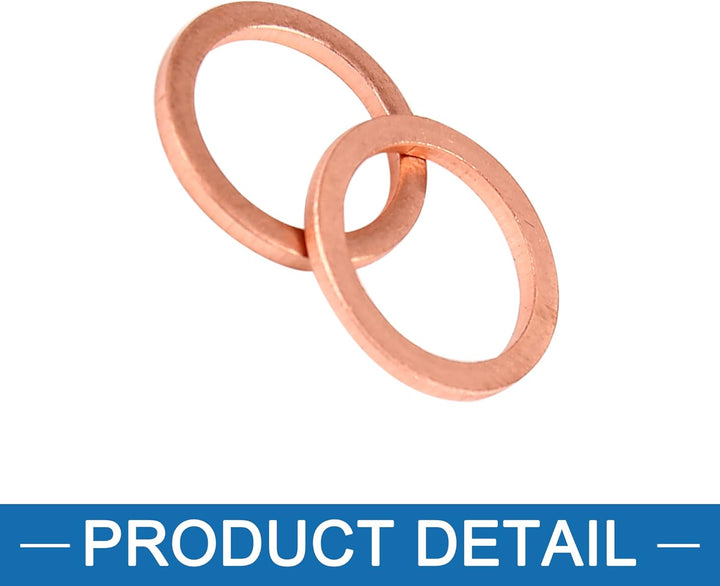 A ABSOPRO 30 Stück Kupfer Scheibe Ersatz 12 x 16 x 1.5mm Flache Dichtung Ring