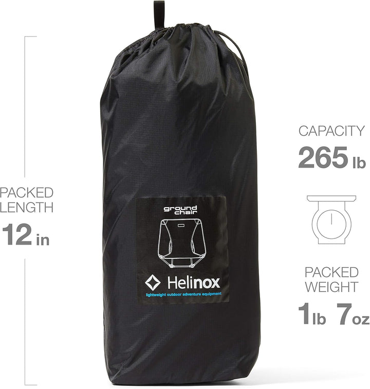 Helinox Ground Chair | Robuster, ultraleichter, Faltbarer, tragbarer Stuhl für Camping, Rucksack-, W