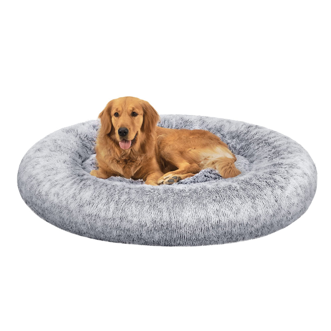 Feandrea Hundebett flauschig, Katzenbett, Donut Kissen, waschbar, Polsterung in der Mitte herausnehm