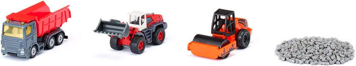 siku 6329, Geschenkset Strassenbau, Muldenkipper, Liebherr Radlader, Strassenwalze, Bewegliche Teile