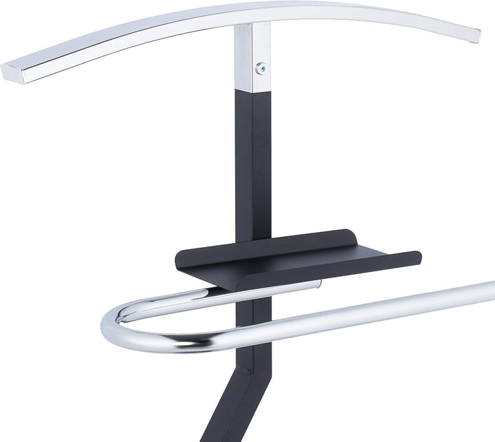 Relaxdays Herrendiener, für Jackett & Hose, HBT: 105x45,5x24 cm, aus Stahl, Stummer Diener mit Ablag