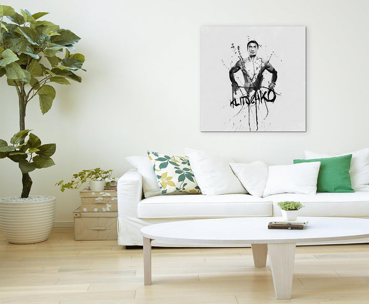 Paul Sinus Art Wladimir Klitschko 60x60cm Keilrahmenbild Kunstbild Aquarell Art Wandbild auf Leinwan
