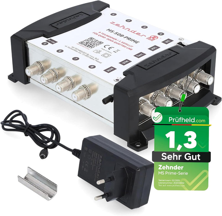 Zehnder 5/8 Multischalter 8 Teilnehmer 1 Satellit - Regelbare Terrestrik - Quattro und Quad LNB geei