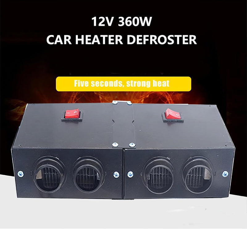 12V 360W Auto Heizlüfter Defroster, Riloer Tragbare Anti-Fog Heizung Mini-Autoheizung, Windschutzsch