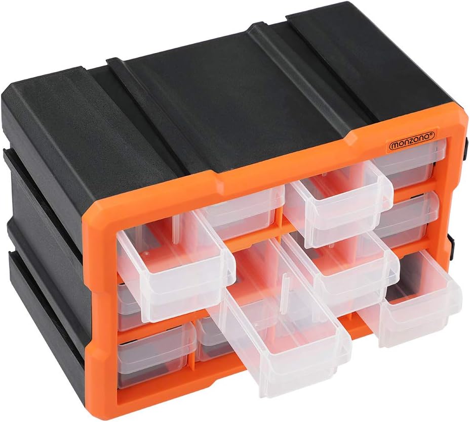 MONZANA® Kleinteilemagazin Sortimentskasten erweiterbar 24 Fächer Sortierbox für Kleinteile Aufbewah