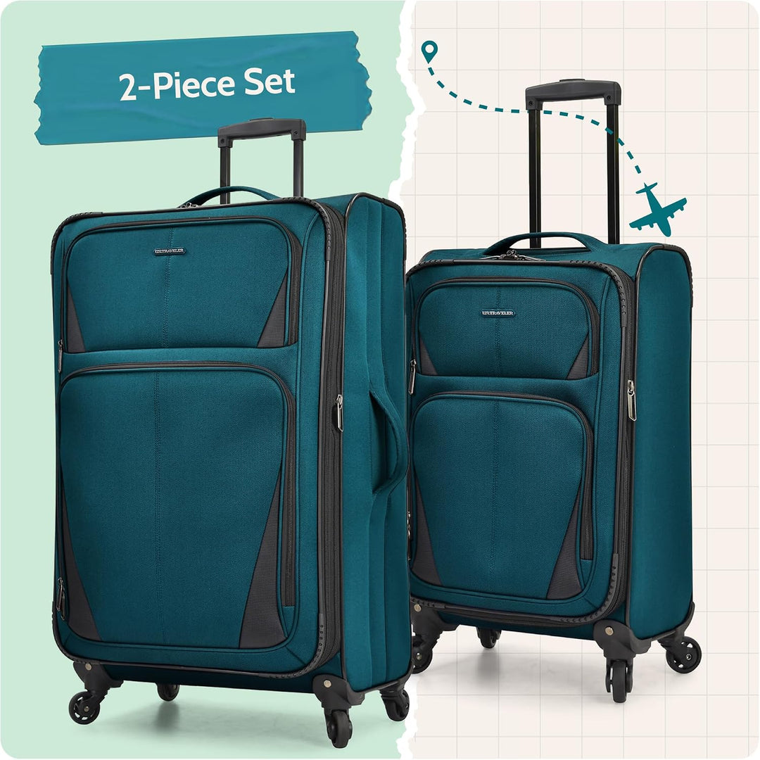 U.S. Traveler Aviron Bay Erweiterbares Weichgepäck mit Spinnrädern Carry-on 22-Inch Marineblau, Carr