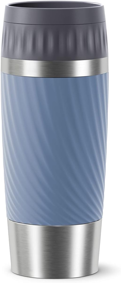 Emsa Travel Mug Easy Twist Edelstahl-Isolierbecher, 360 ml, Spülmaschinenfest, Einfaches Öffnen & Sc