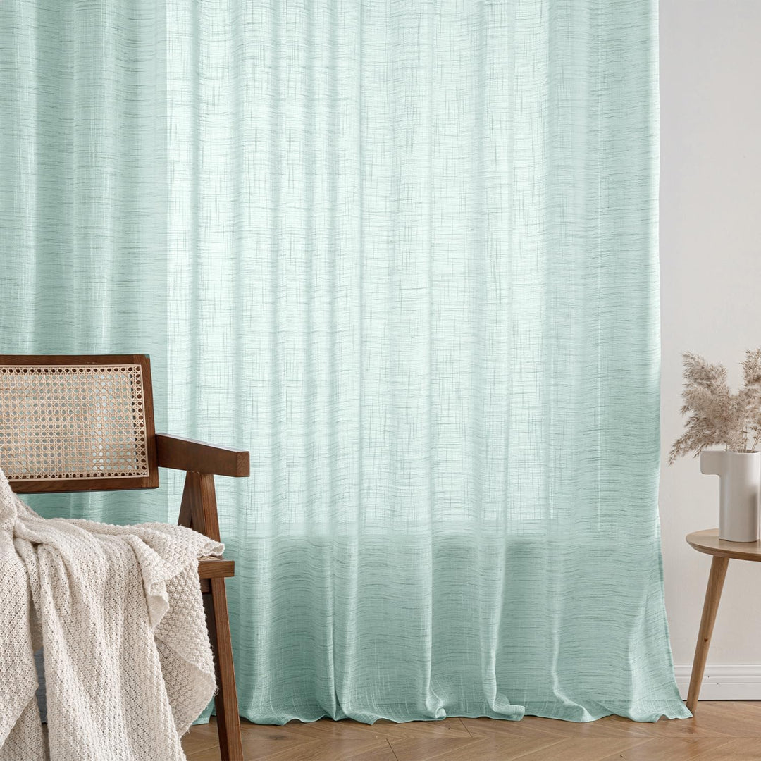 MIULEE Vorhang Gardinen Leinen mit ösen Voile Vorhänge Leinenoptik Gardinen Wohnzimmer Modern Fenste