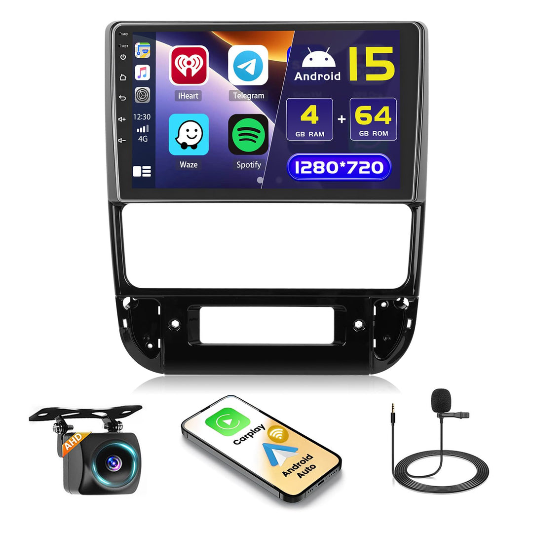 Hikity 4+64GB Android 15 Autoradio für Peugeot 406 1999-2004 Mit Wireless Carplay Android Auto, 9 Zo