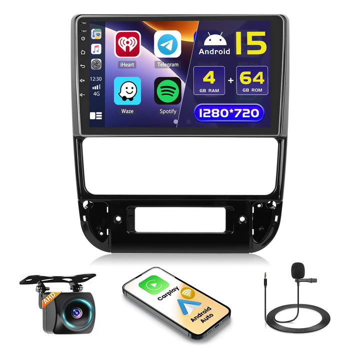 Hikity 4+64GB Android 15 Autoradio für Peugeot 406 1999-2004 Mit Wireless Carplay Android Auto, 9 Zo