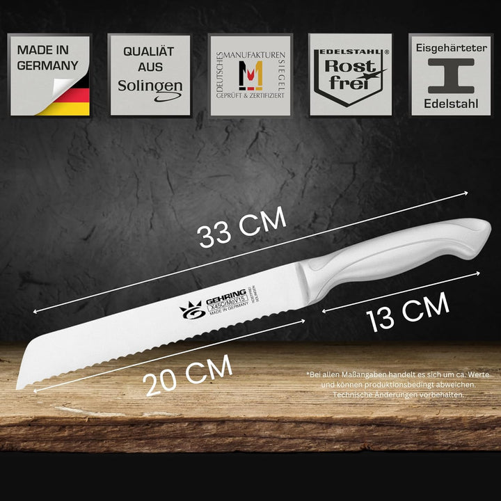 SOLINGEN Brotmesser Konfgurator - Ergo Grip I Scharfes Profi Küchenmesser |made in Germany, eisgehär