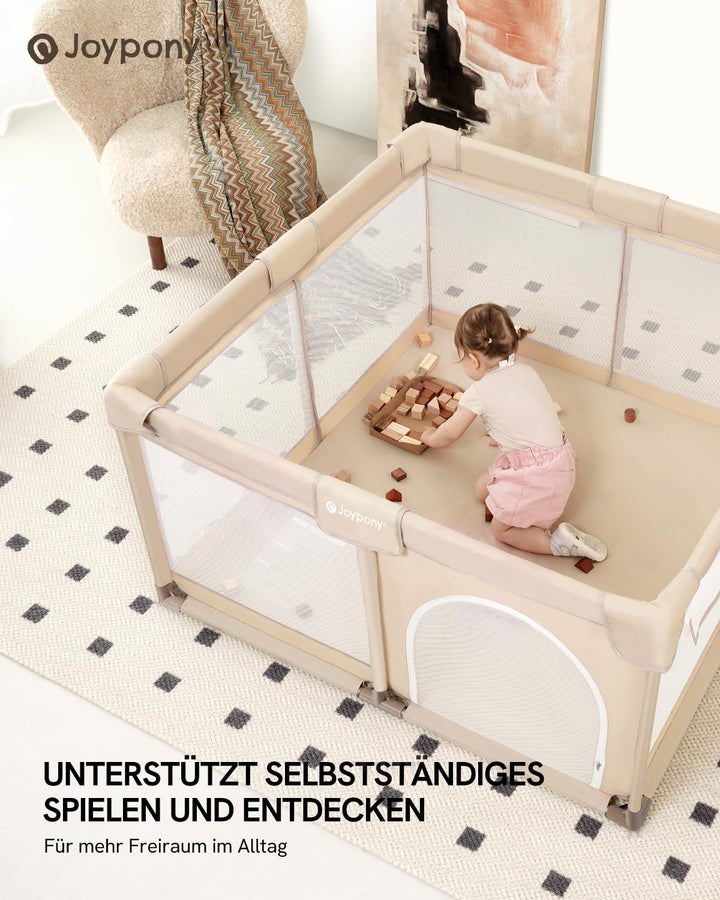Laufstall Baby Beige 127×127 CM, Hellbeige 127×127 CM