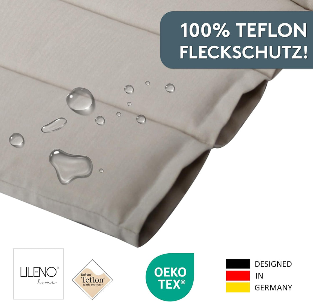 LILENO HOME Gartenstuhl Auflagen als [2er Set - Hochlehner] in Natur - Bequeme Liegen als Sitzauflag
