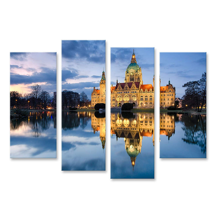 islandburner Bild auf Leinwand Rathaus Von Hannover Deutschland Bei Nacht Bilder Wandbilder Poster L