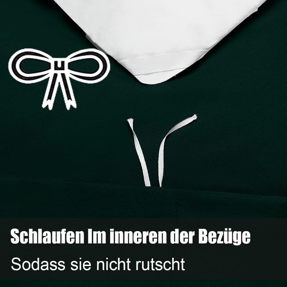 Soifox bettwäsche Dunkelgrün 135x200 - bettwäsche-Sets aus Mikrofaser bügelfrei &amp; knitterfrei mit Re