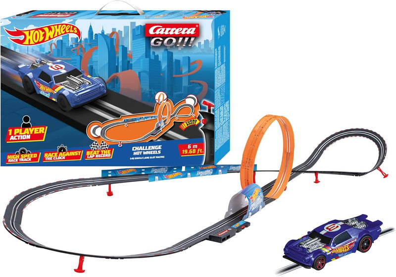 Carrera - 20068000 GO!!! Challenge Hot Wheels Rennbahn-Set I Rennbahnen & lizensierte Slotcars | bis