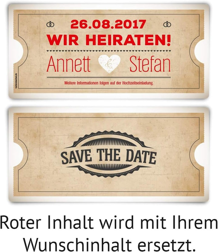 40 x Save the Date Karten zur Hochzeit DIN Lang - Vintage Herz in Weiss 40 Stück Weiss, 40 Stüc