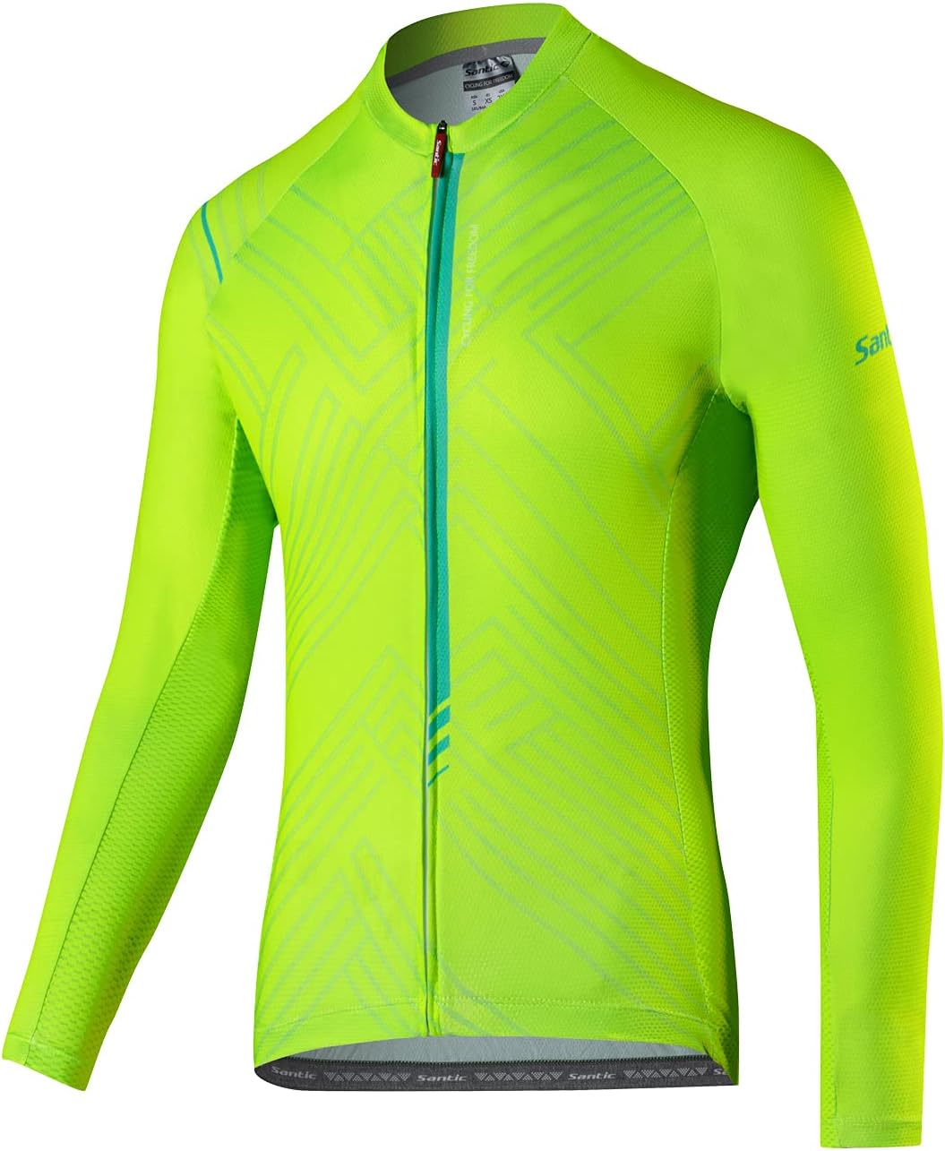 Santic Fahrradtrikot Herren Langarm Radtrikot Winter Fahrradshirt Herren Atmungsaktiv mit Taschen 3X