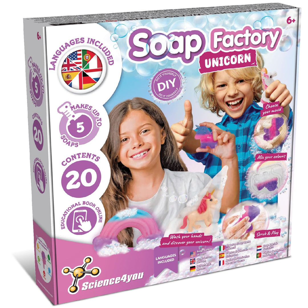 Science4you Einhorn Lab Seife Machen Kit für Kinder 6+ Jahren, Machen Sie Ihre Eigenen Seifen Mit Gl