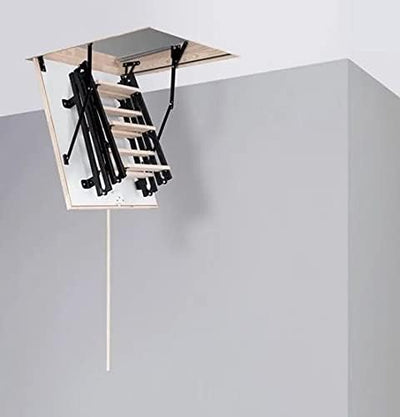 Bodentreppe Speichertreppe Gedämmte Dachbodentreppe U=1,22 W/m2K Mini Thermo Metall Raumhöhe 265cm W