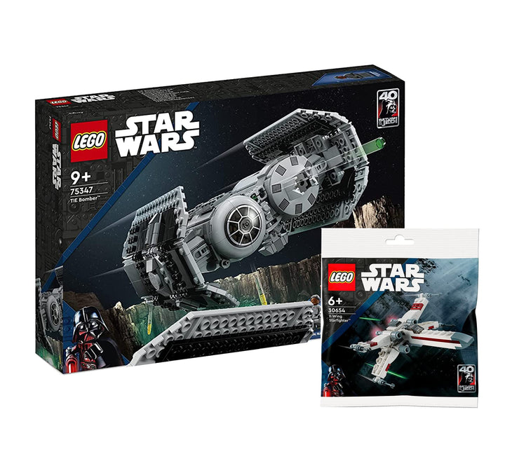 Lego Star Wars Set: TIE Bombe Modellbausatz mit Darth Vader Minifigur (75347) + X-Wing Starfighter (