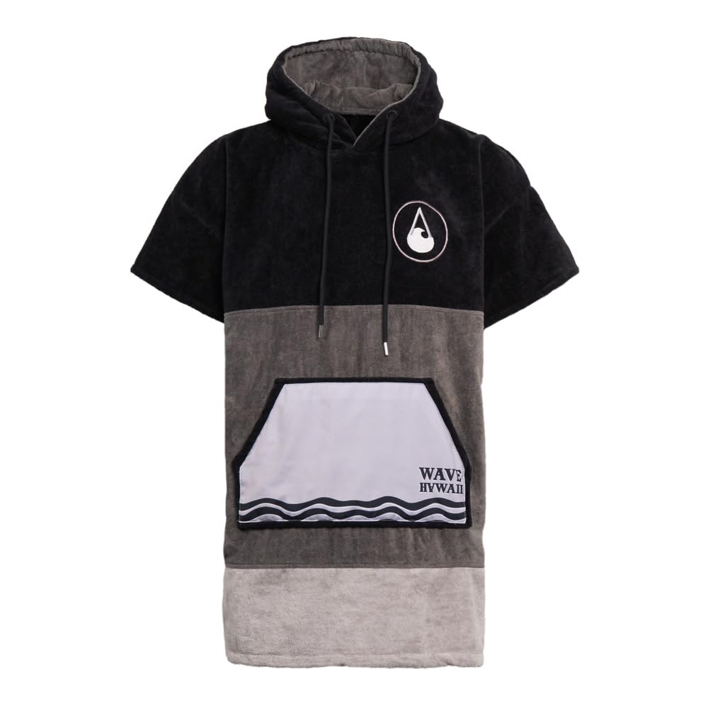 WAVE HAWAII Bade-Poncho Damen & Herren, Grösse S, 145-175cm, 100% Baumwolle Surf-Poncho für Erwachse