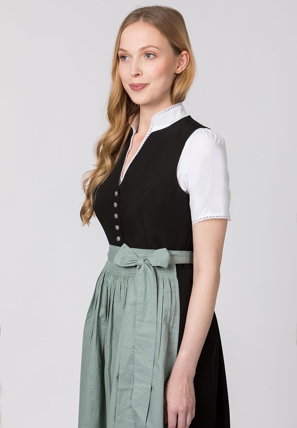Stockerpoint Damen Molina Midi Dirndlschürze 52-56 salbei, 52-56 salbei