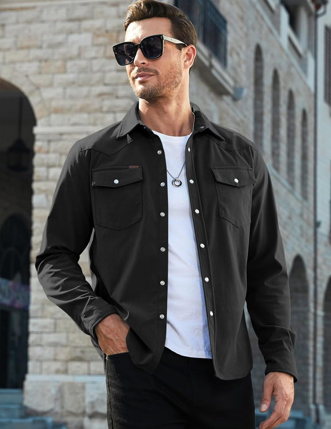 Meilicloth Cord Hemd Herren Hemdjacke Hemden Langarm Button Placke Langarm Regular Fit Casual S Schw