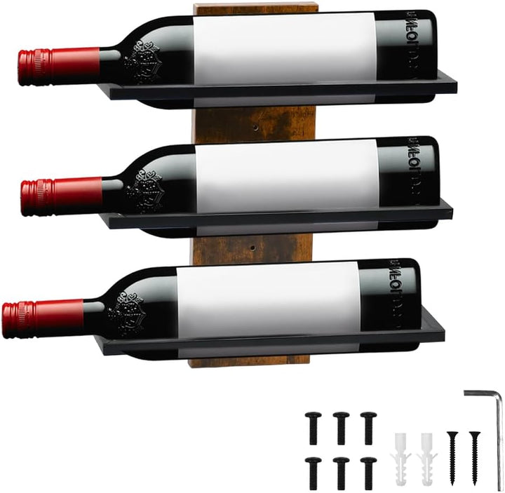 Weinregal Wand Flaschenregal für 3 Flaschen Weinregal Flaschenhalter Aufbewahrungsregal Weinhalter R