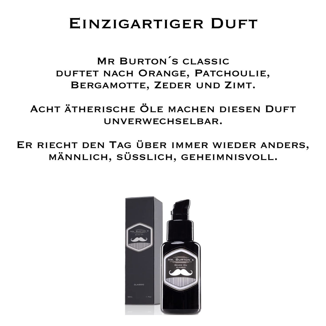 Bartöl Herren - Mr. Burton´s Beard Oil classic mit Arganöl - Made in Germany 50ml fördert gesundes B