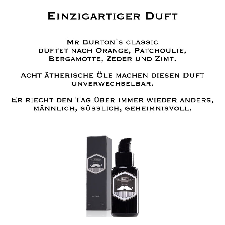 Bartöl Herren - Mr. Burton´s Beard Oil classic mit Arganöl - Made in Germany 50ml fördert gesundes B