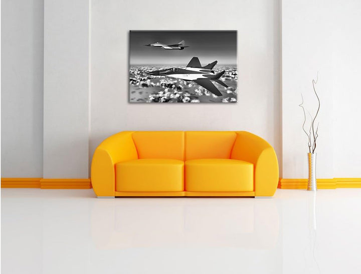Pixxprint Kampfjets 100x70cm Leinwandbild Wandbild Kunstdruck, 100x70