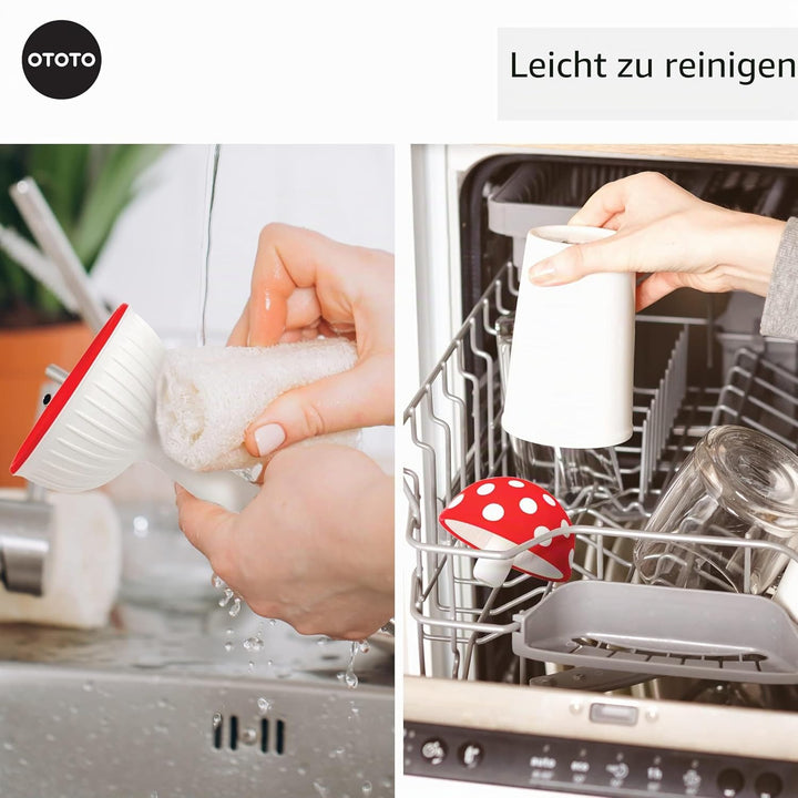 OTOTO Mushroom - Faltbarer kleiner Küchentrichter mit breiter Öffnung für Gläser. Flaschen Silikon 1