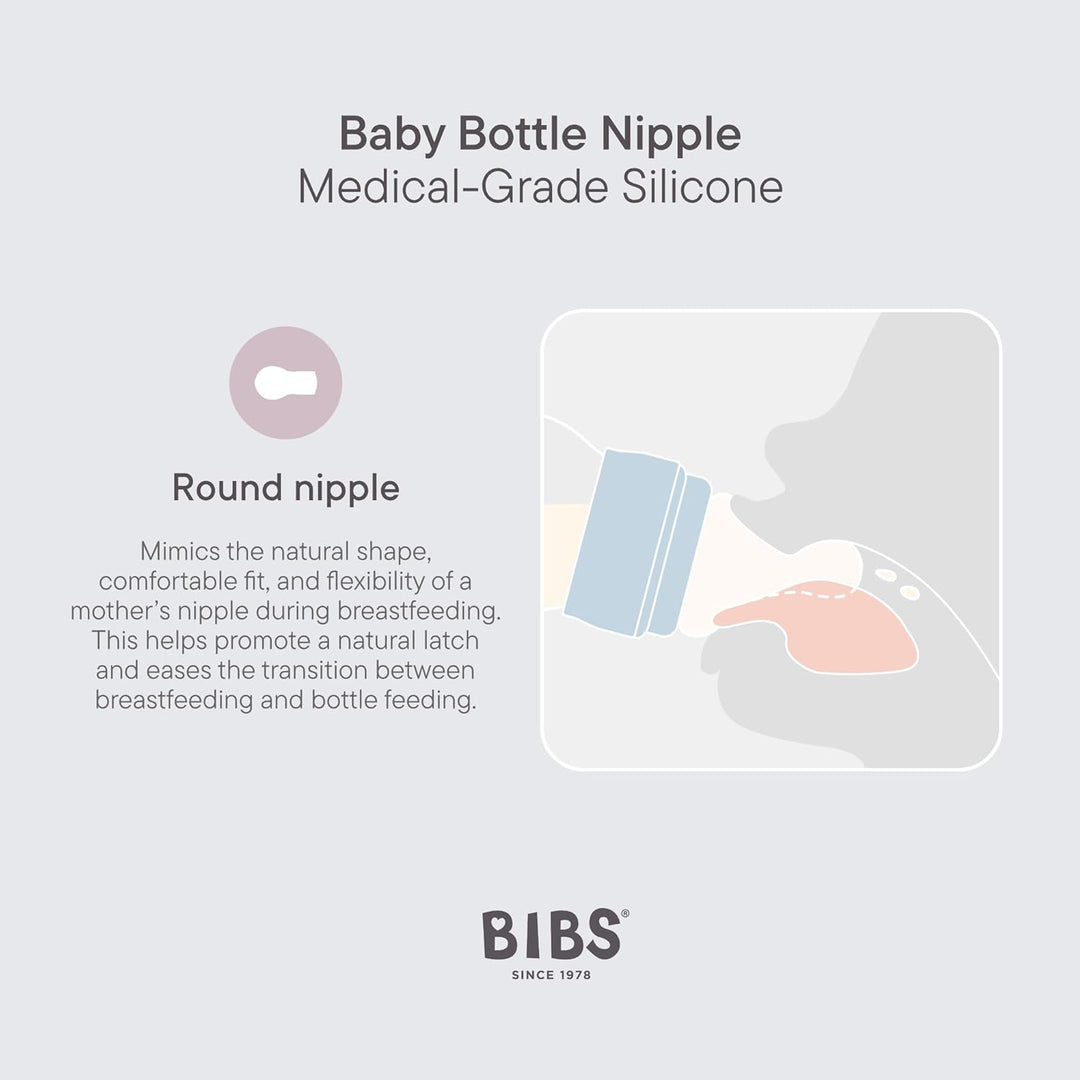 BIBS Babyflasche 150 ml, 4er-Pack Sauger aus Silikon- Babyflaschenset, Anti-Kolik, BPA-frei, Langsam