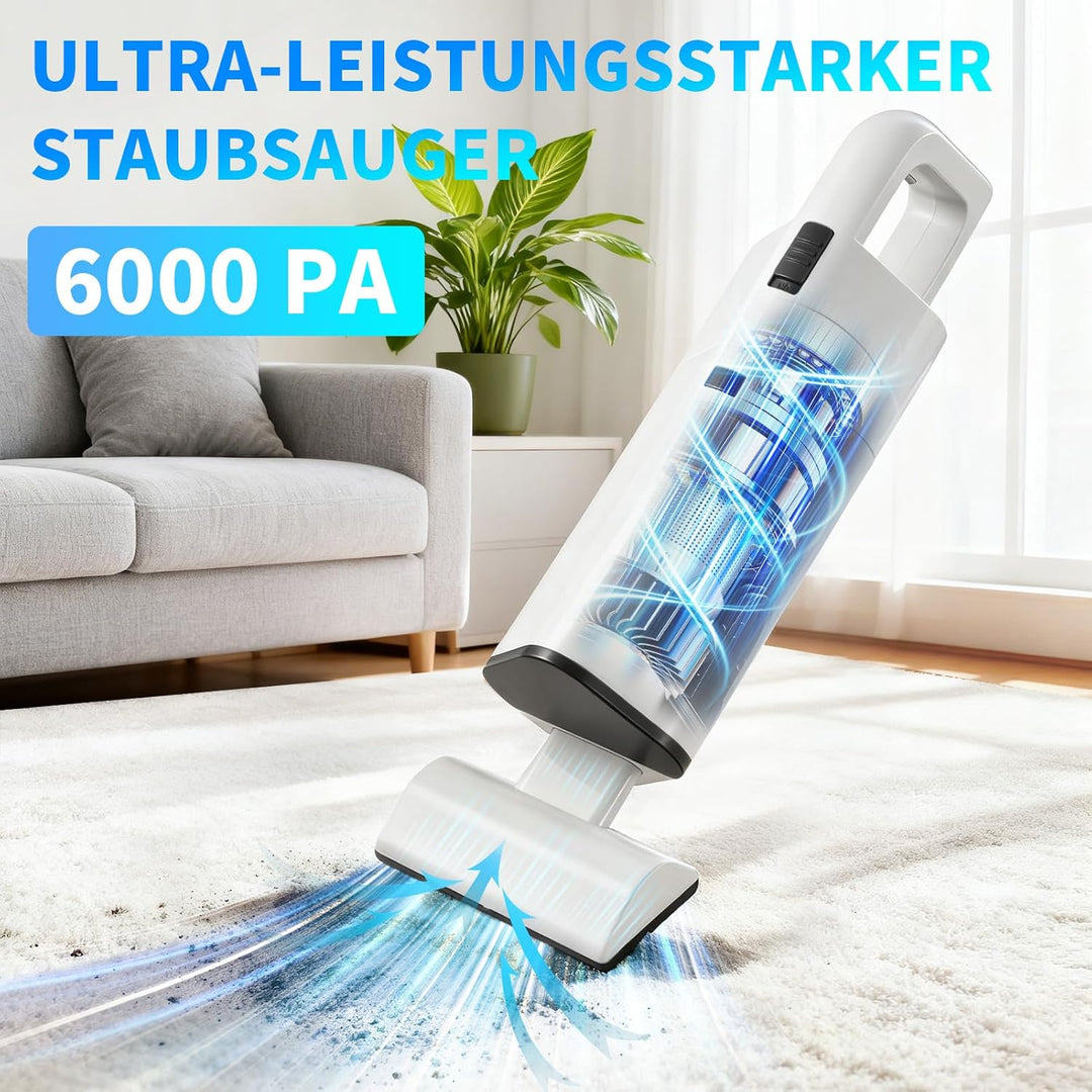 Handstaubsauger Akku, 20000Pa Auto Staubsauger Kabellos mit 4000mAhr Mini Kleiner Wiederaufladbarer