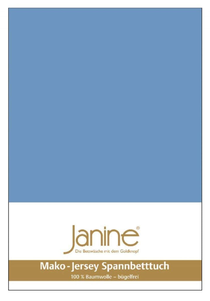 Janine Spannbetttuch 5007 Mako Jersey 180/200 bis 200/200 cm blau Fb. 42 180/200 cm - 200/200 cm Bla